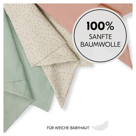 100% sanfte Baumwolle für weiche Babyhaut