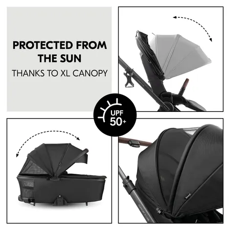 XL canopy for maximum protection from the sun
