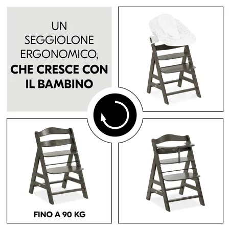 Un seggiolone ergonomico che cresce con il bambino