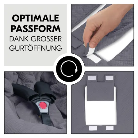 Optimale Passform dank großer Gurtöffnung