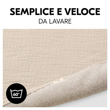 Facile e veloce da lavare a 60° C