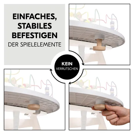 Einfaches, stabiles Befestigen der Spielelemente