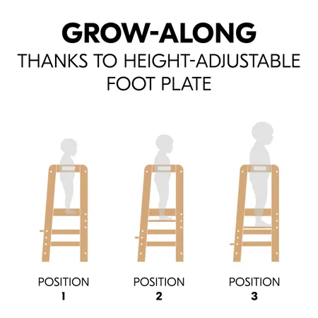 Grow-along thanks to adjustable foot plate