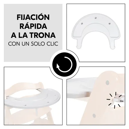 Fijación rápida con clip a la trona