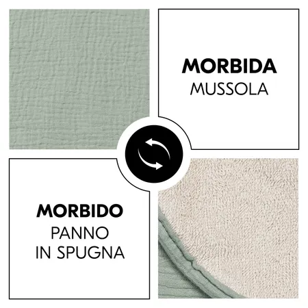 La morbida mussola si unisce alla soffice spugna