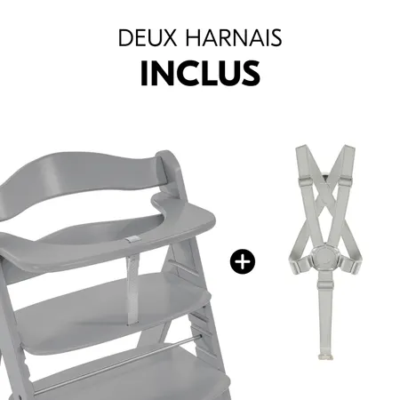 Sécurité accrue grâce aux harnais inclus