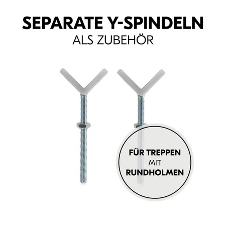 Separate Y-Spindeln für Treppen mit Rundholmen