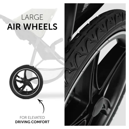 With XL pneumatic wheels for XL riding comfort