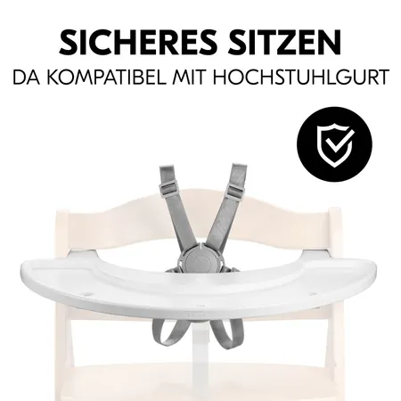 Sicheres Sitzen da kompatibel mit Hochstuhlgurt