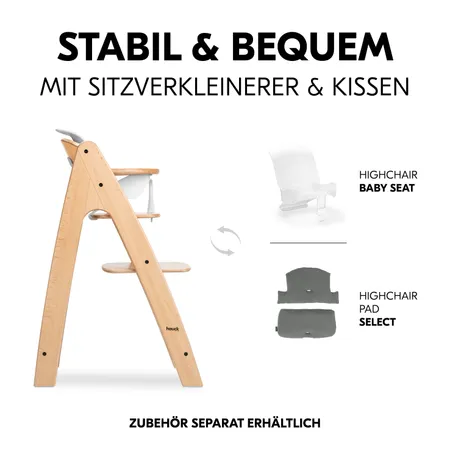 Stabil und bequem mit Sitzverkleinerer und Kissen