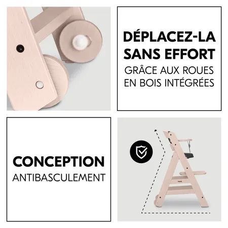 Construction stable avec roues en bois intégrées