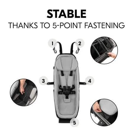 Stable fastening thanks to 5-point attachment