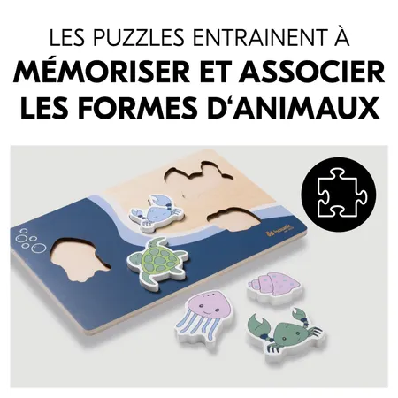Les puzzles apprennent à reconnaître les animaux