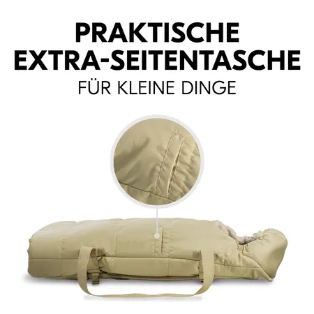 Praktisch: Extra-Seitentasche für kleine Dinge