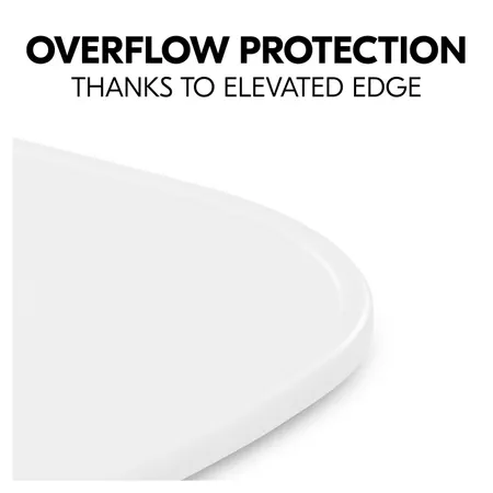 Elevated edge acts as overflow protection