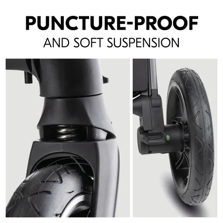 Puncture-proof and particularly soft suspension