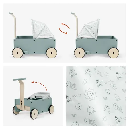 Looking ahead or to the doll’s parents