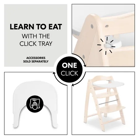 Learning to eat with the click-on tray