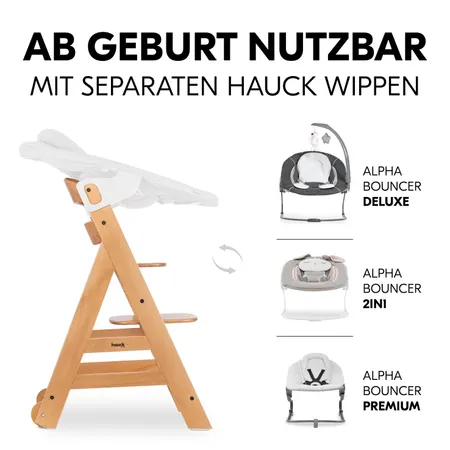 Ab Geburt nutzbar mit separaten hauck Wippen