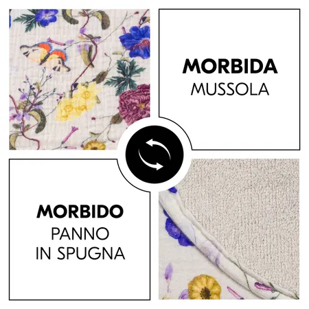 La morbida mussola si unisce alla soffice spugna