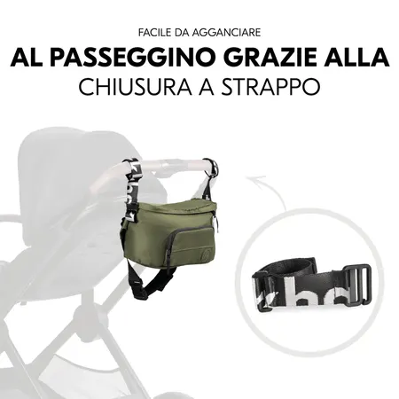 Facile e veloce da agganciare alla carrozzina