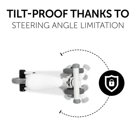 Tilt-proof thanks to steering angle limitation