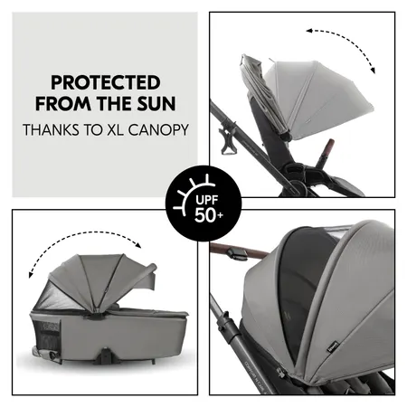 XL canopy for maximum protection from the sun