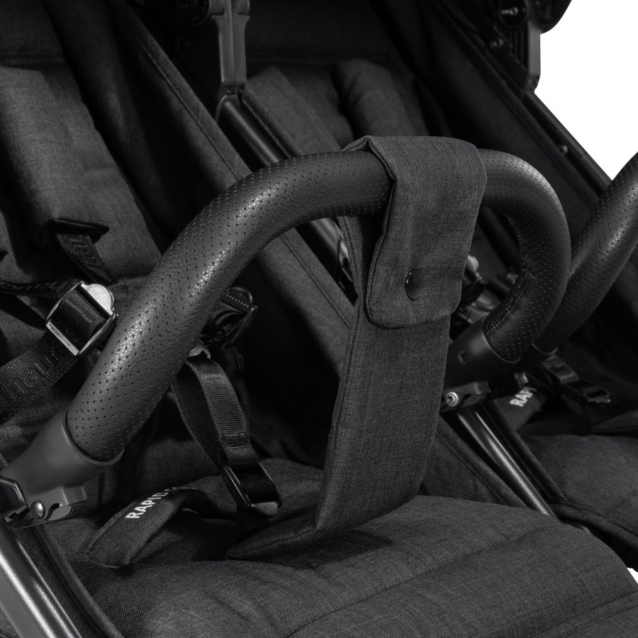 Safely strapped in with the 5-point harness
