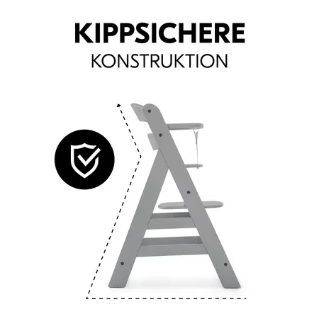 Besonders kippsicher dank stabiler Konstruktion