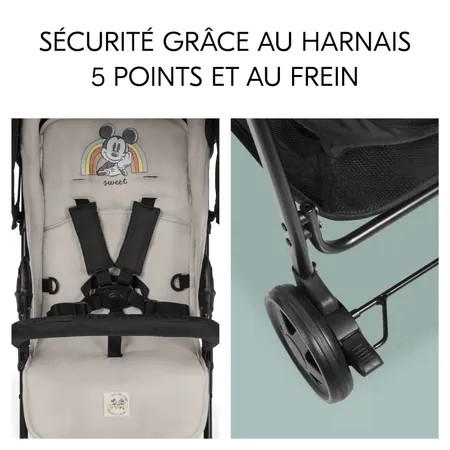 Sécurité grâce au harnais 5 points et au frein