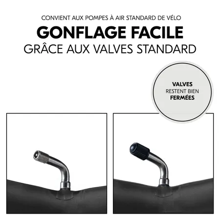 Gonflage facile grâce aux valves standard
