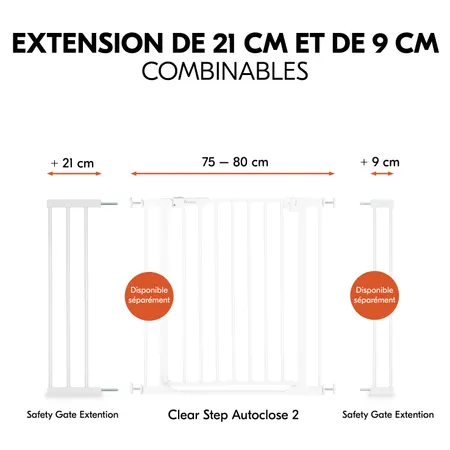 Extensions de 21 cm et de 9 cm combinables