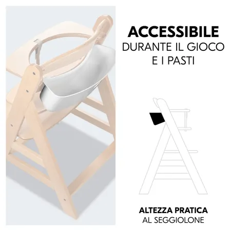 Facilmente accessibile mentre si mangia o gioca