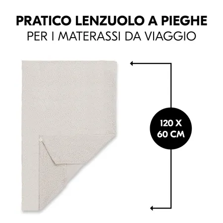 Pratico coprimaterasso per i lettini da viaggio