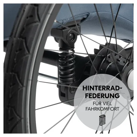 Mit Hinterradfederung für viel Komfort