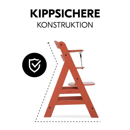 Besonders kippsicher dank stabiler Konstruktion