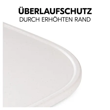 Erhöhter Rand dient als Überlaufschutz