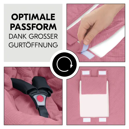 Optimale Passform dank großer Gurtöffnung