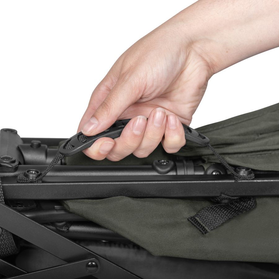 Folds down small with carry handle