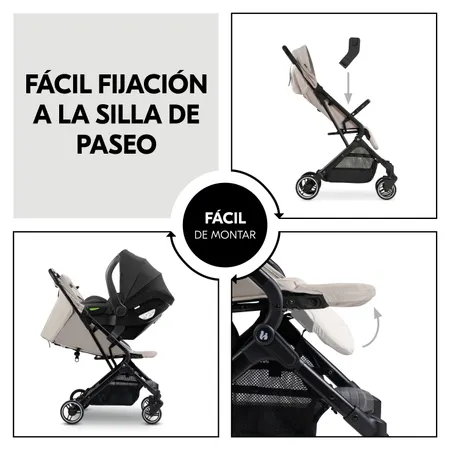 Se fija fácilmente a la silla de paseo