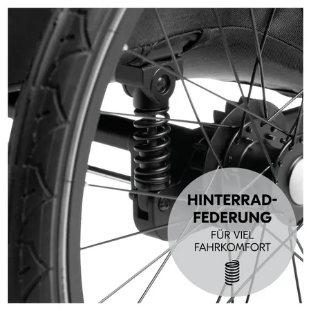 Mit Hinterradfederung für viel Komfort