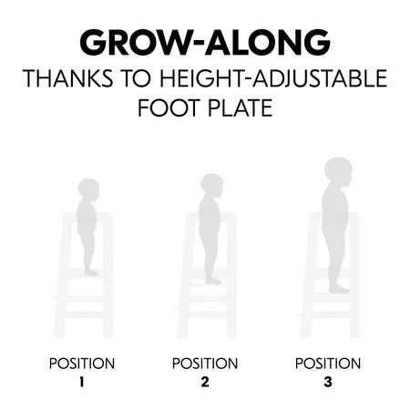 Grow-along thanks to adjustable foot plate