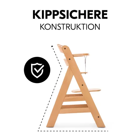 Besonders kippsicher dank stabiler Konstruktion