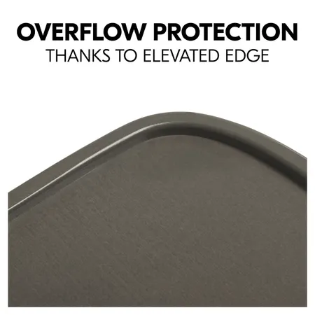 Raised edge acts as overflow protection 