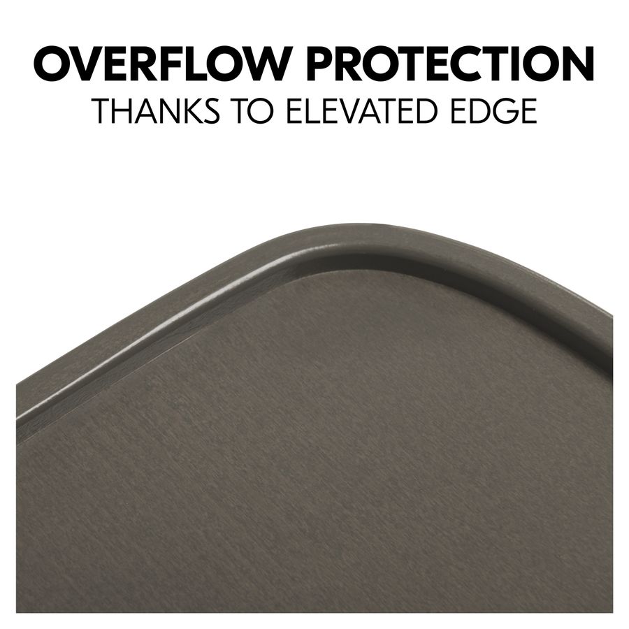 Raised edge acts as overflow protection
