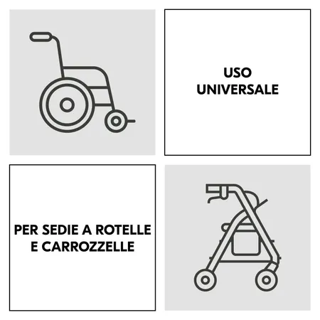 Versatili, per deambulatori e sedie a rotelle