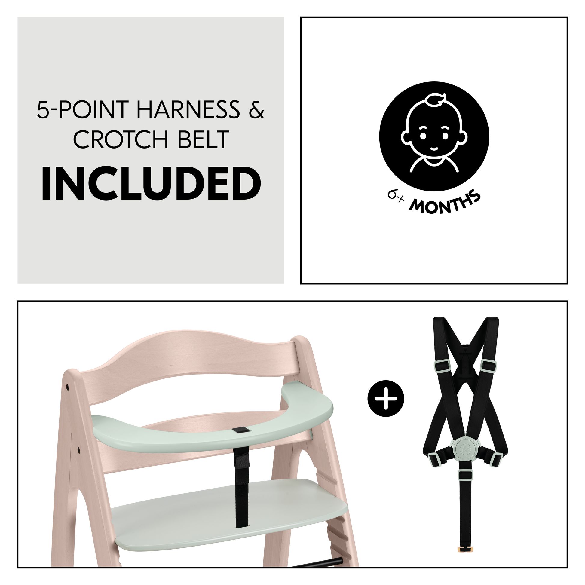 Arketa safety harness, crotch strap and front bar