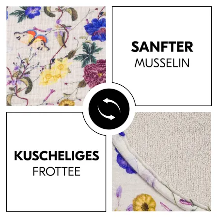 Sanfter Musselin trifft auf kuscheliges Frottee