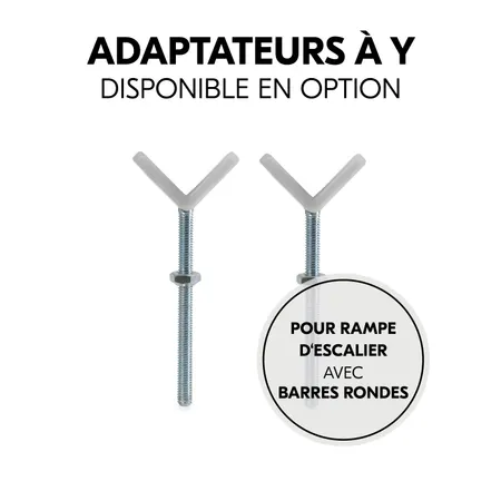 Adaptateurs en Y pour escaliers à barreaux ronds