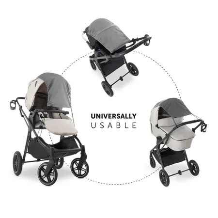 Fits infant car seat, pram and pushchair